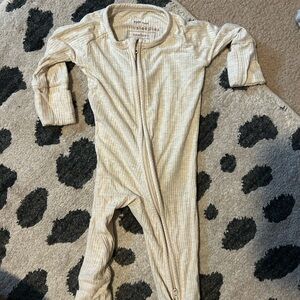 Little Sleepies ribbed cream